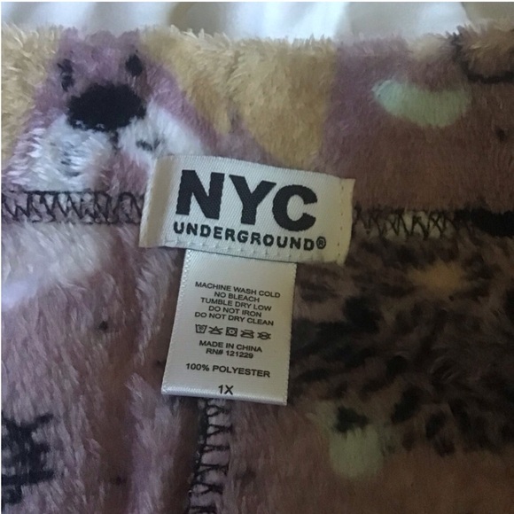 NYC Underground’s 1X plus size plush dog pajama pants nwt - Picture 2 of 8